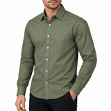 OLIVE FULL-SLEEVE SHIRTS FOR MEN 8SX0201