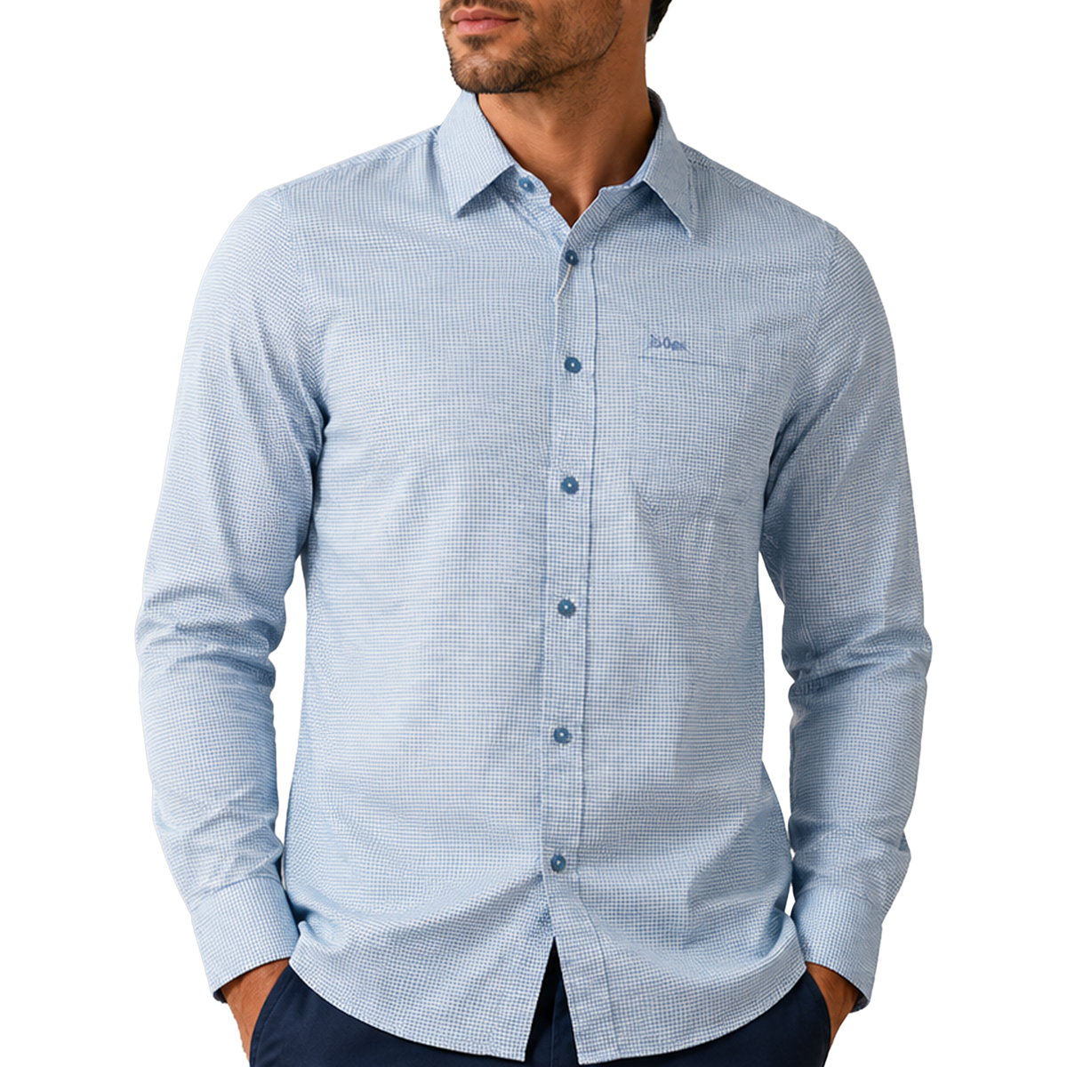 BLUE FULL-SLEEVE SHIRTS FOR MEN 8SE0933