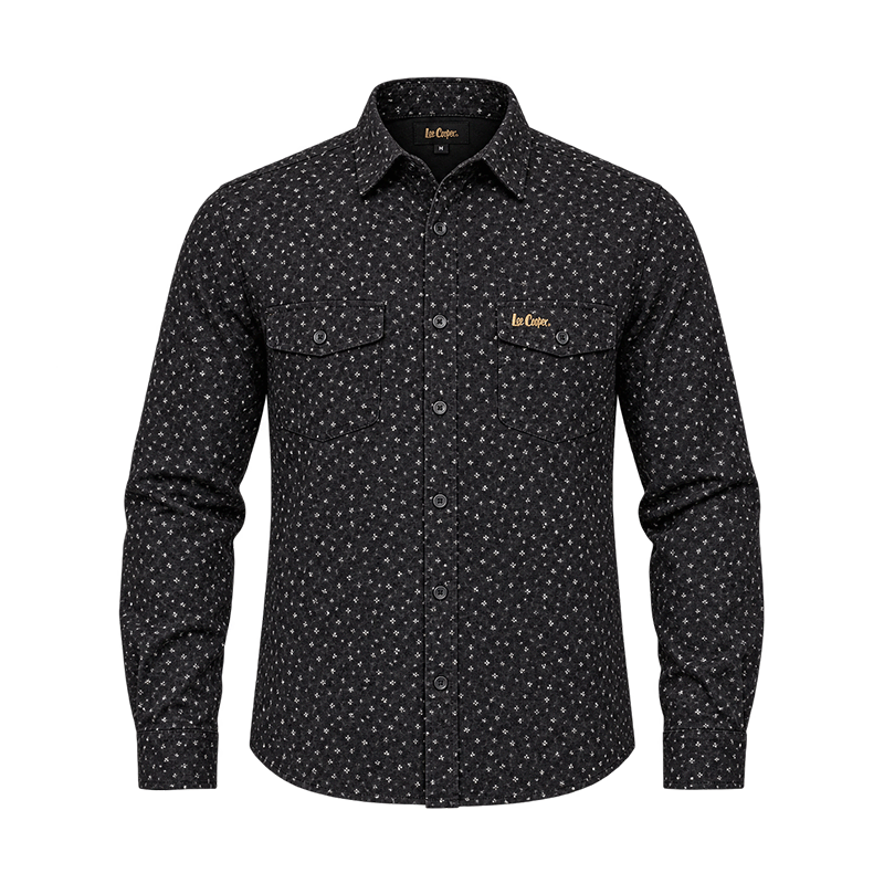 BLACK FULL-SLEEVE SHIRTS FOR MEN 8SE0609