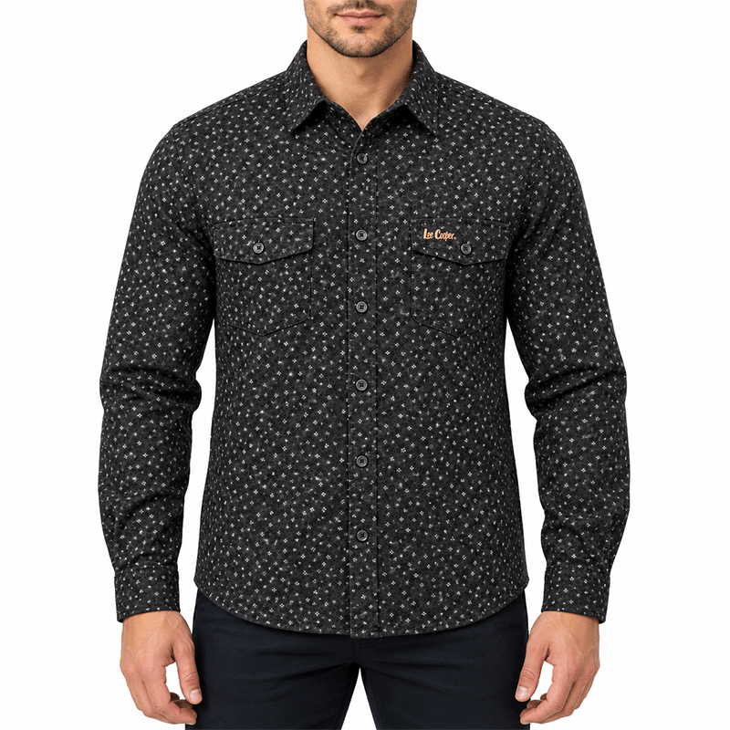 BLACK FULL-SLEEVE SHIRTS FOR MEN 8SE0609