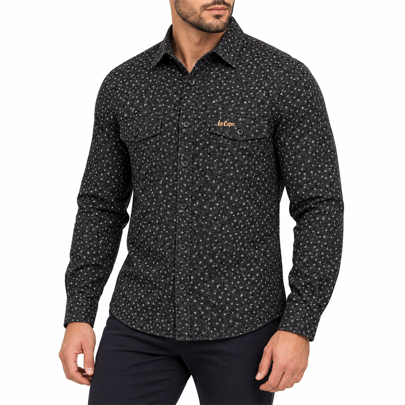 BLACK FULL-SLEEVE SHIRTS FOR MEN 8SE0609