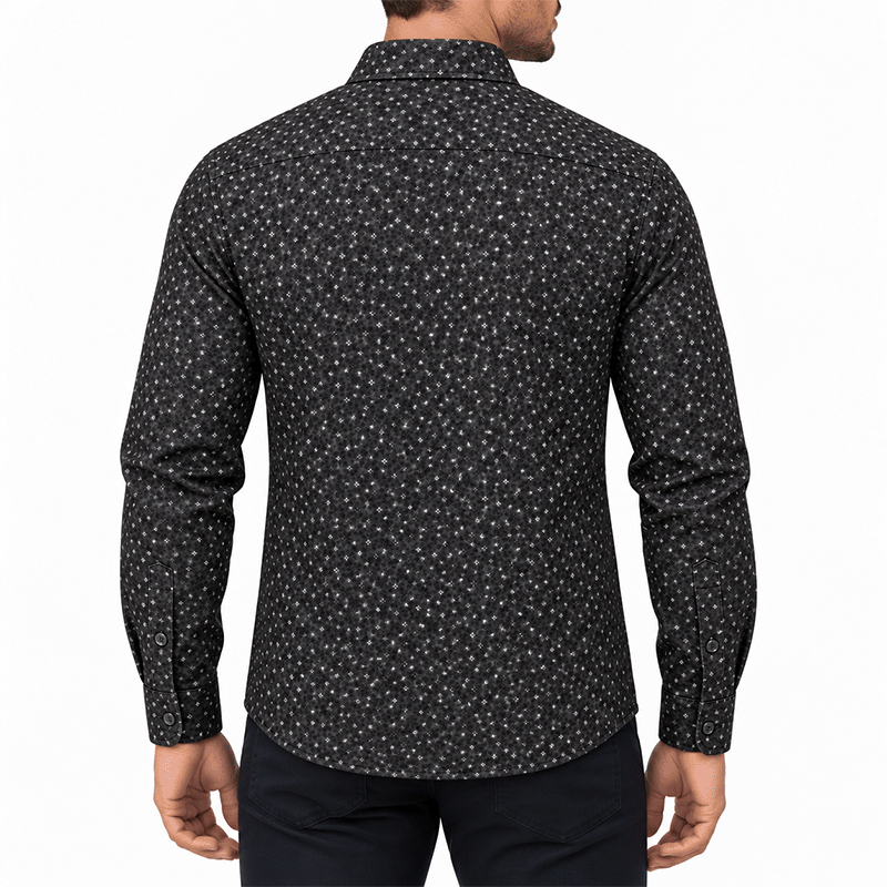 BLACK FULL-SLEEVE SHIRTS FOR MEN 8SE0609