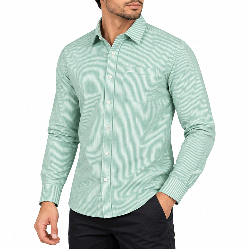 DARK SEA GREEN FULL-SLEEVE SHIRTS FOR MEN 8SE0726