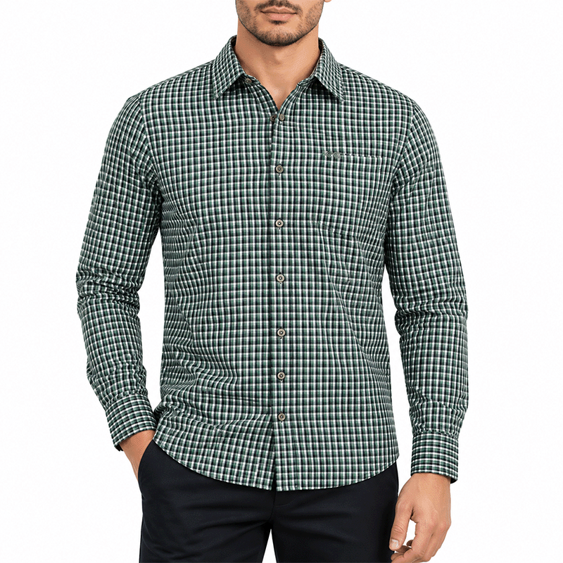 OLIVE FULL-SLEEVE SHIRTS FOR MEN 8SE0P27