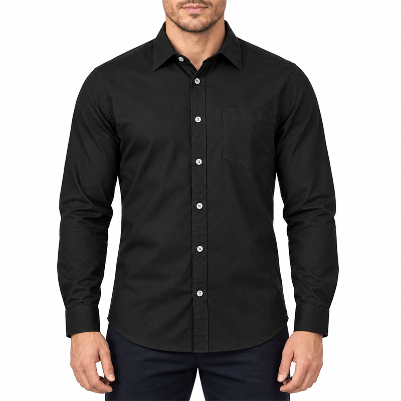 BLACK FULL-SLEEVE SHIRTS FOR MEN 8SX0601