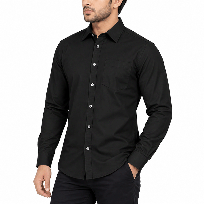 BLACK FULL-SLEEVE SHIRTS FOR MEN 8SX0601