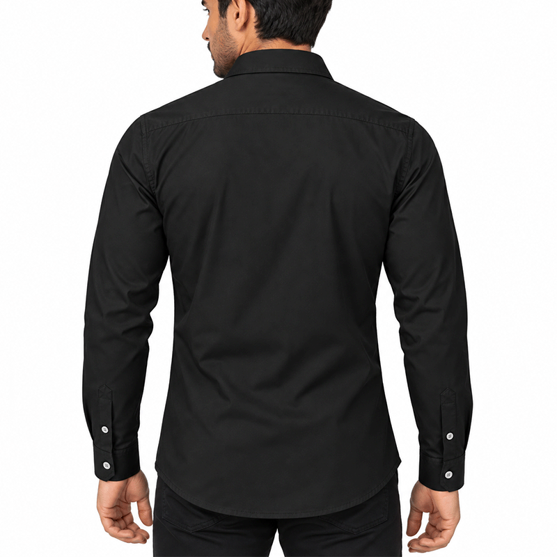 BLACK FULL-SLEEVE SHIRTS FOR MEN 8SX0601