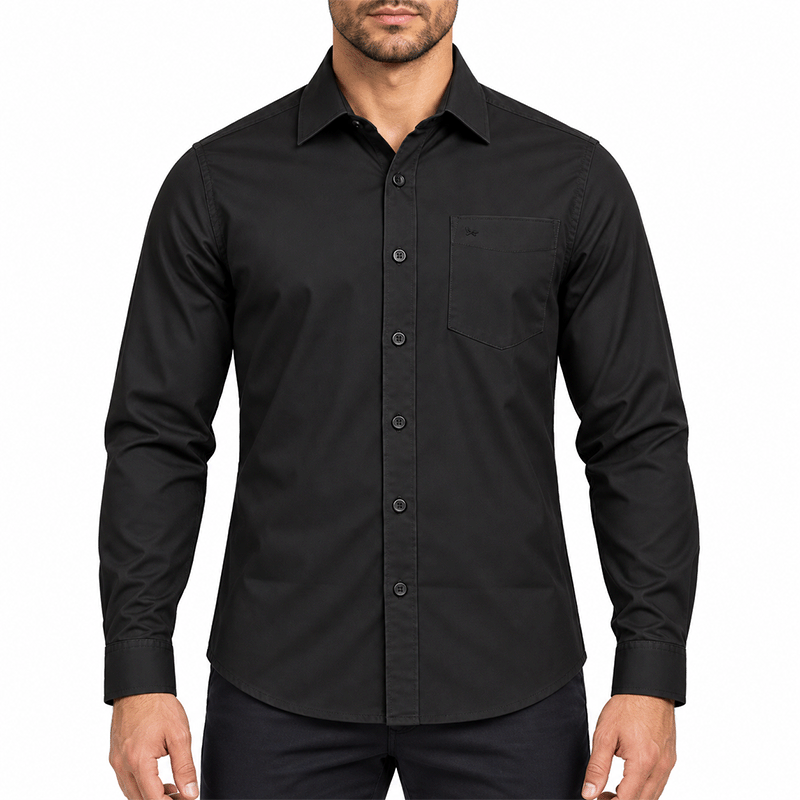 BLACK FULL-SLEEVE SHIRTS FOR MEN 8SX0620