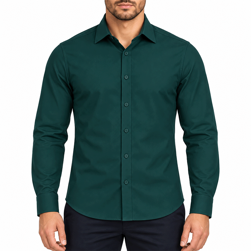 GREEN FULL-SLEEVE SHIRTS FOR MEN 8SX0N20