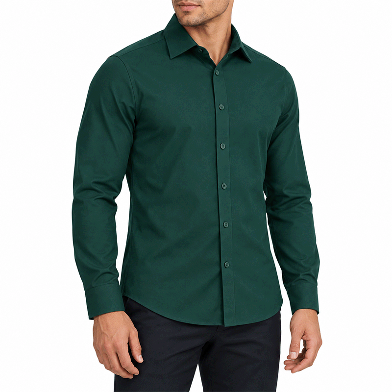 GREEN FULL-SLEEVE SHIRTS FOR MEN 8SX0N20