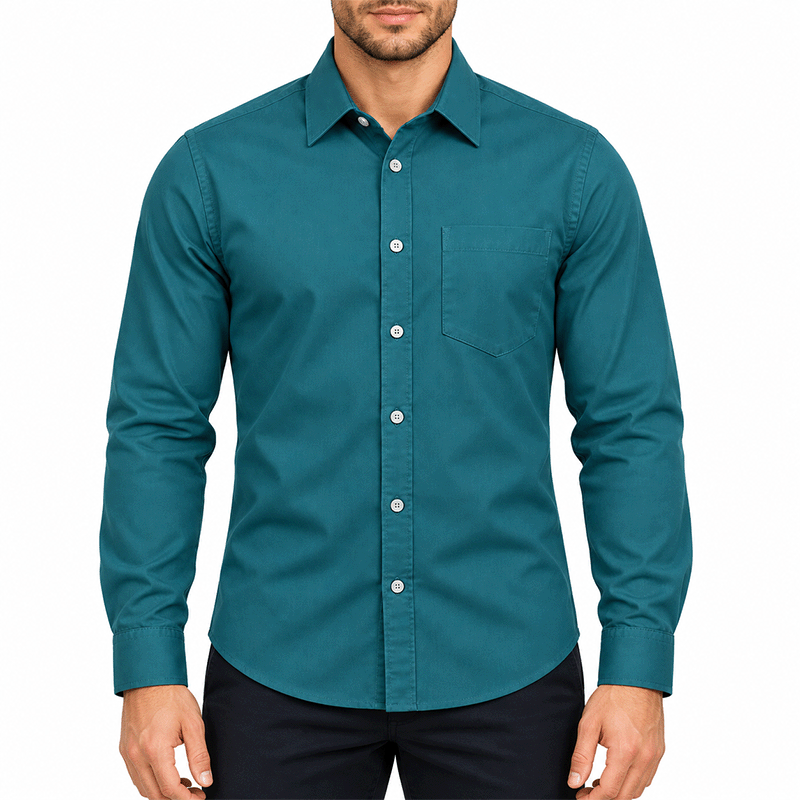 EMERALD GREEN FULL-SLEEVE SHIRTS FOR MEN 8SXCU01